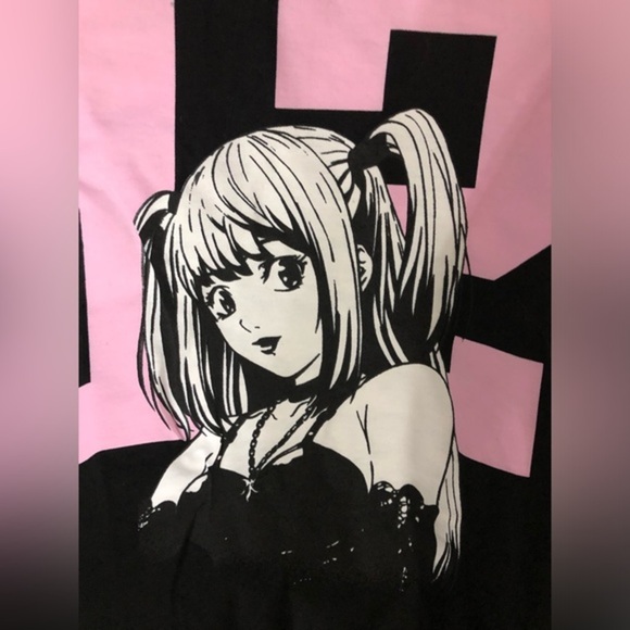 Death Note Misa Amane pink graphic print black long‎ sleeve tshirt size XL new - Picture 16 of 17
